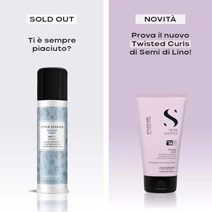 Alfaparf Milano Semi Di Lino Style&Care Twisted Curls, professionelle Creme für lockiges Haar, mittlerer Halt, Wärmeschutz bis 230°C, 150ml – Bild 3