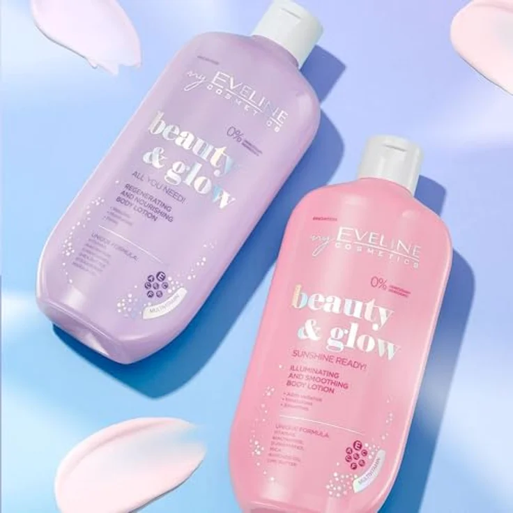 Eveline Cosmetics Beauty & Glow, Regenerierender Nährender Körperbalsam mit Vitaminen A, E, C, 250 ml - Intensive Feuchtigkeit für sehr trockene Haut, schnell einziehende Formel, veganfreundlich – Bild 5