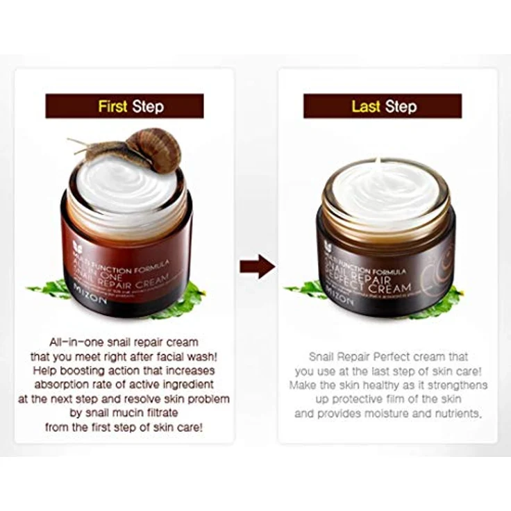 MIZON Multi Function Formula Snail Repair Perfect Cream, Gesichtscreme mit regenerierenden Eigenschaften, 50 ml – Bild 5