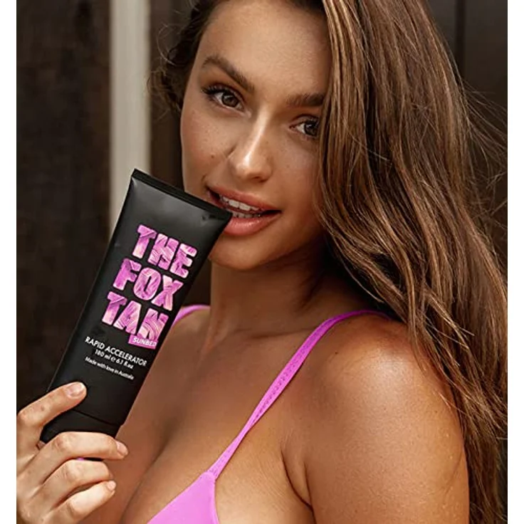 The Fox Tan - Rapid Accelerator - Bräunungsbeschleuniger ohne Selbstbräuner mit Beta-Carotin, Lotion für Gesicht und Körper, für Solarium, vegan und tierversuchsfrei, 180 ml – Bild 3