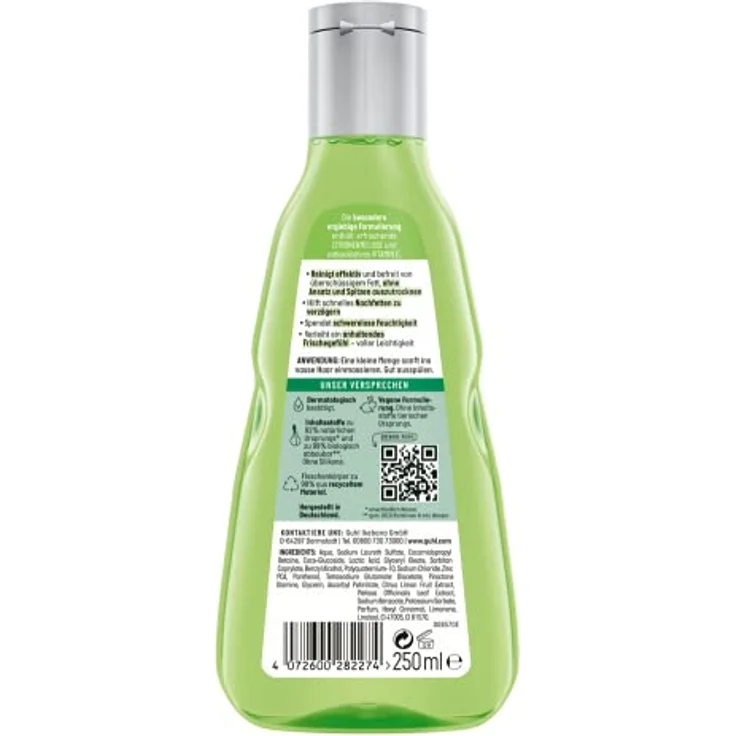 Guhl Frische & Leichtigkeit Anti-Fett Shampoo - Inhalt: 250 ml - Haartyp: fettig, normal – Bild 2