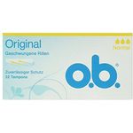 o.b. Original Tampons Normal, für mittlere bis stärkere Periode, mit StayDry Technologie und 100% pflanzlich basierten Kern, gynäkologisch getestet