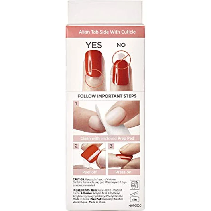 KISS imPRESS Short künstliche Fingernägel selbstklebend, 30 Stück für professionelle Maniküre, einfache Anwendung ohne Kleber – Bild 2