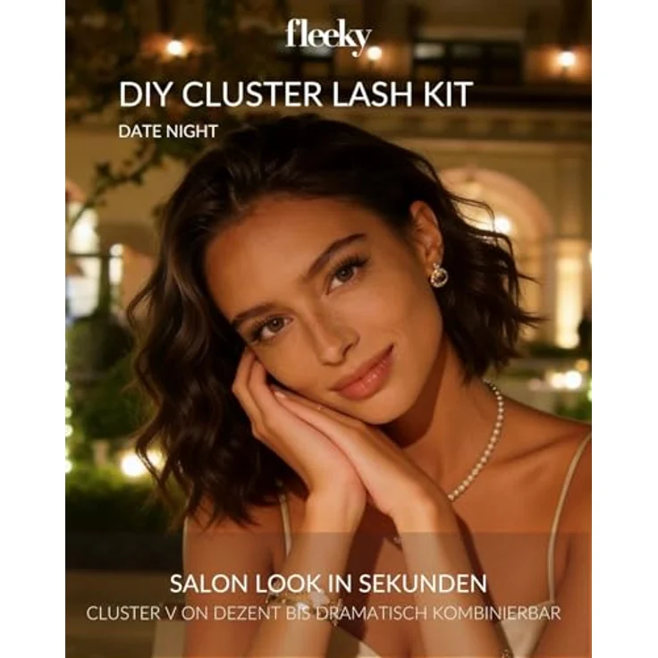 fleeky Press-On Lashes Date Night, Voluminöse Wimpern ohne Kleber, bis zu 3 Tage Halt, leicht und angenehm zu tragen – Bild 3