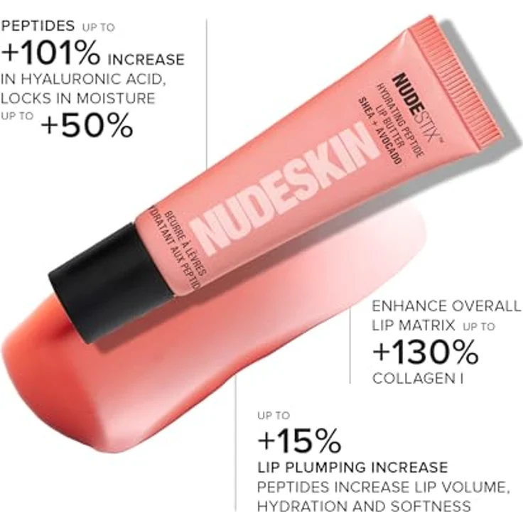 Nudestix Nudeskin Hydra-Peptide Lip Butter Tint Set, 3x 10 ml Lippenbalsam mit Feuchtigkeitsspender und sanft kühlender Wirkung – Bild 5