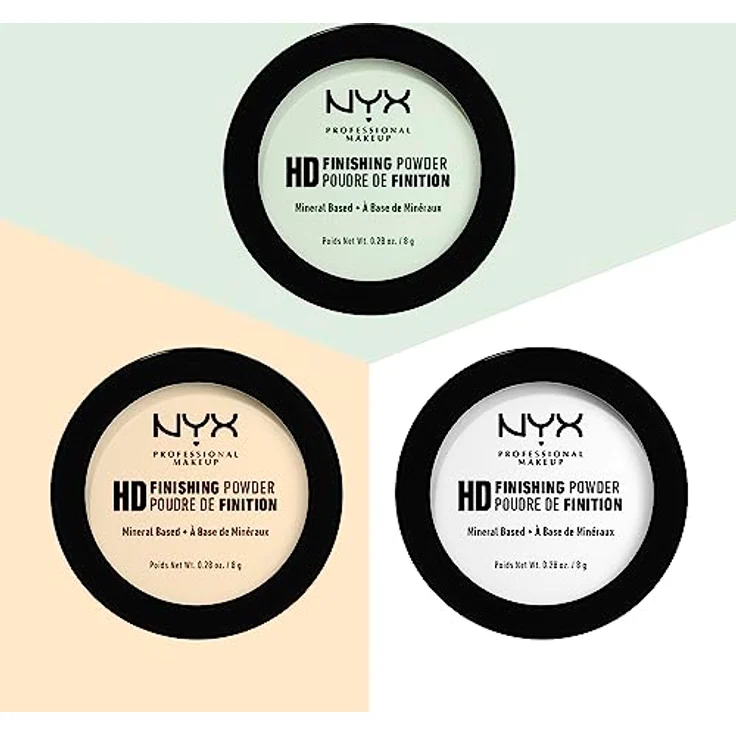 NYX Professional Makeup High Definition Finishing Powder Puder, 8 g, transparent, mattiert und fixiert Make-up – Bild 4
