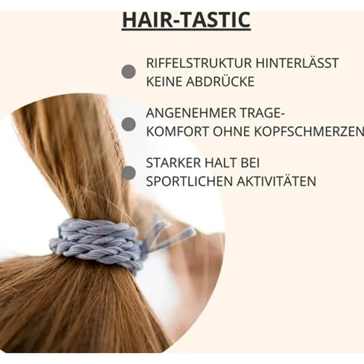 Bellody® Original Haargummis - Stylisch geflochtener Haargummi mit starkem Halt (4er Set - Champagne Beige) - Damen Haarschmuck in Beige – Bild 3