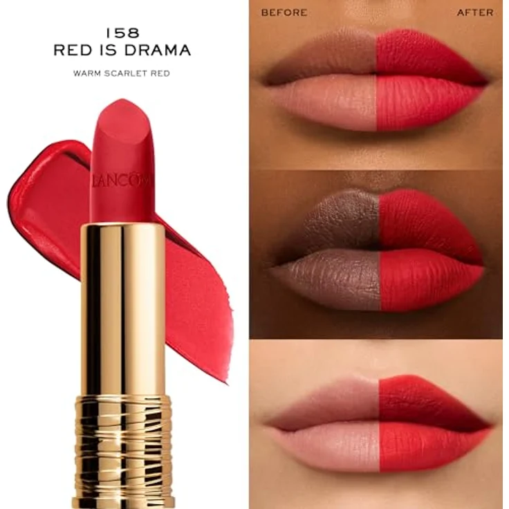 Lancôme L'Absolu Rouge Drama Matte Lippenstift 158 Red Is Drama, langanhaltend und feuchtigkeitsspendend, 3,6 g – Bild 3
