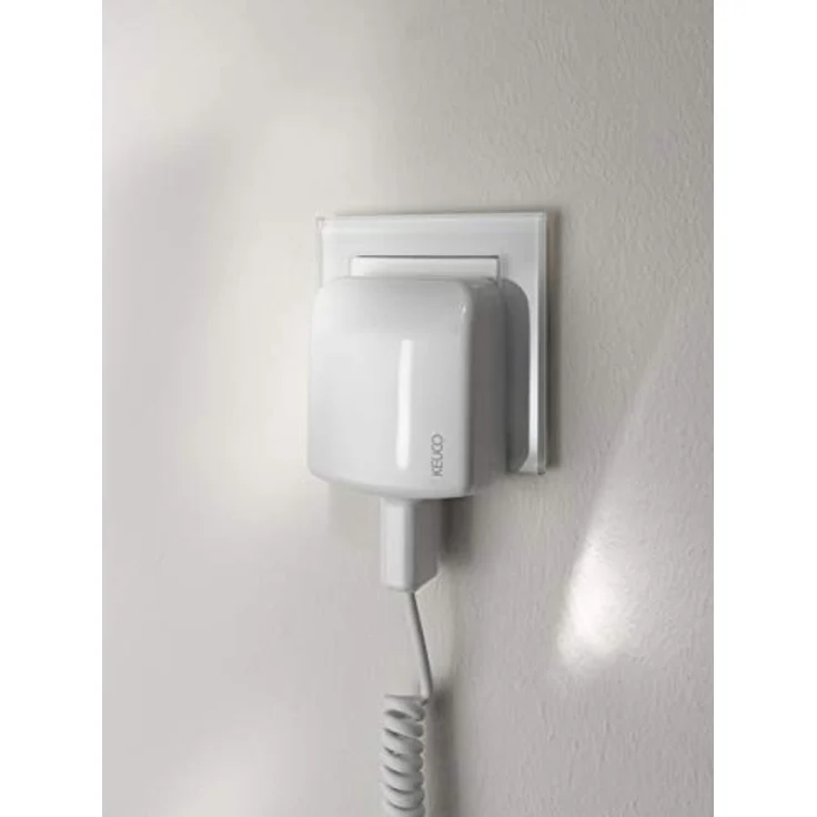 KEUCO Wand-Kosmetikspiegel mit Schwenkarm, LED-Beleuchtung, 5-facher Vergrößerung, Stecker-Transformator, 20x20cm, eckig, chrom, iLook_move – Bild 4