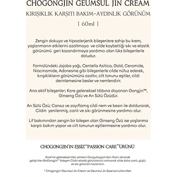 Missha CHOGONGJIN GEUMSUL JIN Augencreme, K-Beauty Augenpflege mit koreanischen Kräutern, 60 ml, gegen Falten und Schwellungen – Bild 3