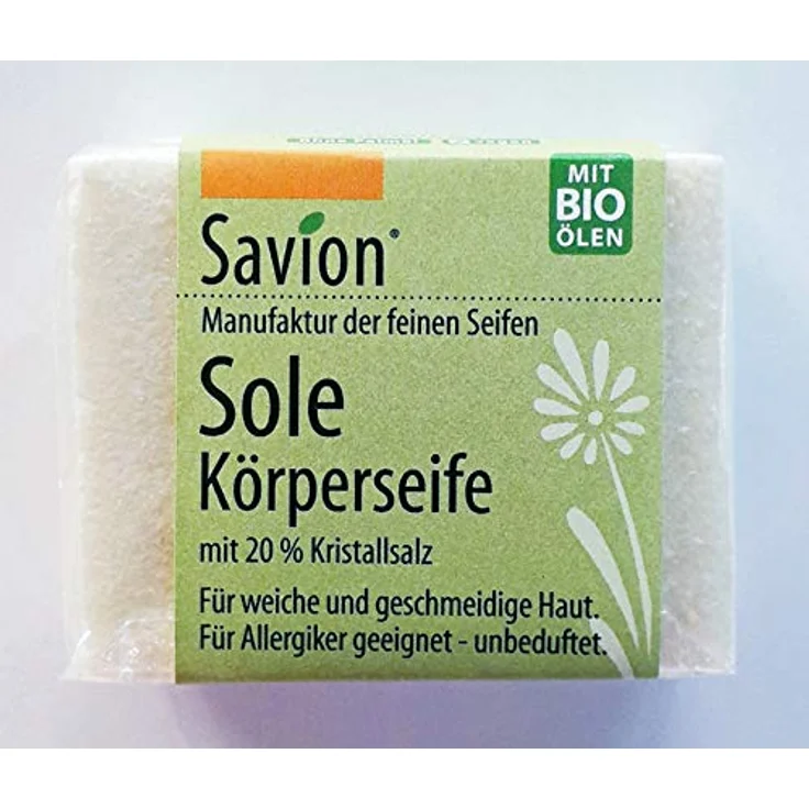 Savion Sole Körperseife - Handgemachte Naturseife | 85g | 13% Kristallsalz Peeling | Tiefere Reinigung | Vegan | Made in Germany – Bild 1
