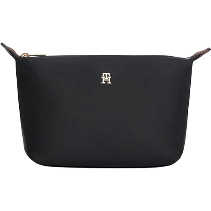 Tommy Hilfiger TH ICON WASHBAG NYLON, Unisex Kosmetiktasche mit TH-Schmuckelement, schwarz, 20x14,5x13,5 cm – Bild 1