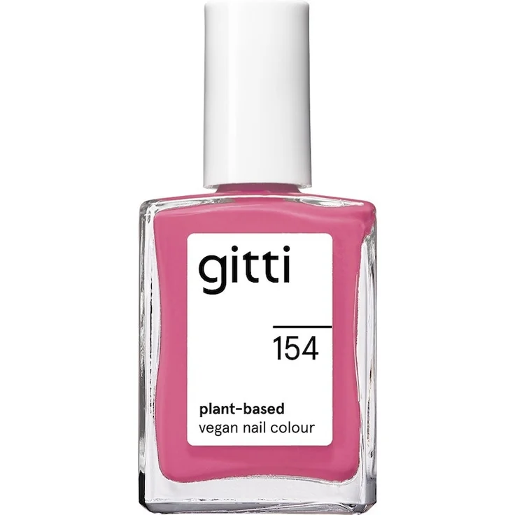 gitti no. 154 Nagellack, warmes Rosa mit maximaler Deckkraft, 15 ml, schnell trocknend ohne UV/LED, pflanzliche Formel