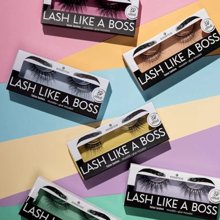 essence LASH LIKE A BOSS false lashes, künstliche Wimpern, Nr. 04, Schwarz, langanhaltend, volumengebend, vegan, ohne Mikroplastikpartikel, Nanopartikel frei, ohne Parfüm, 1er Pack (1pair) – Bild 6