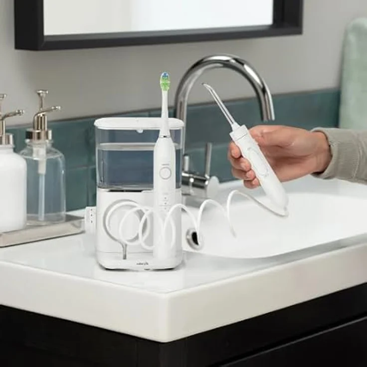 Waterpik Complete Care White 985 WP-CC-04, Munddusche mit Schallzahnbürste, 3 Reinigungsmodi, Lithium-Ionen-Akku, 651 ml Tankinhalt – Bild 5