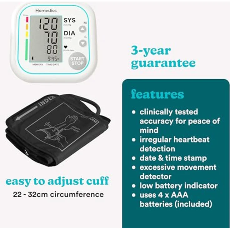 Homedics, Blutdruckmessgerät, Blood Pressure Monitor (Blutdruckmessgerät Oberarm) – Bild 7