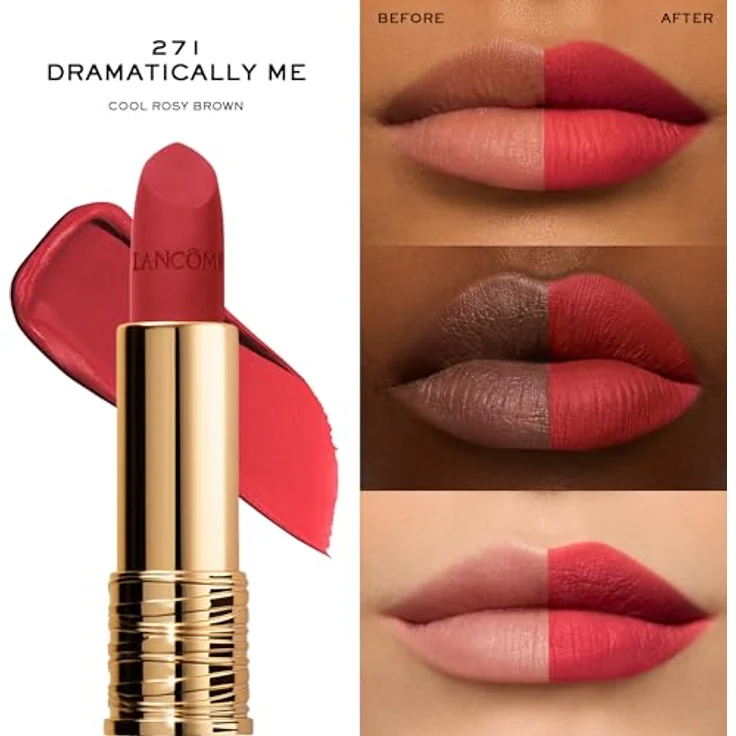 Lancôme L'Absolu Rouge Drama Matte Lippenstift 271 Dramatically Me, 3,6 g, langanhaltende, feuchtigkeitsspendende Formel mit pudrig-mattem Finish – Bild 3