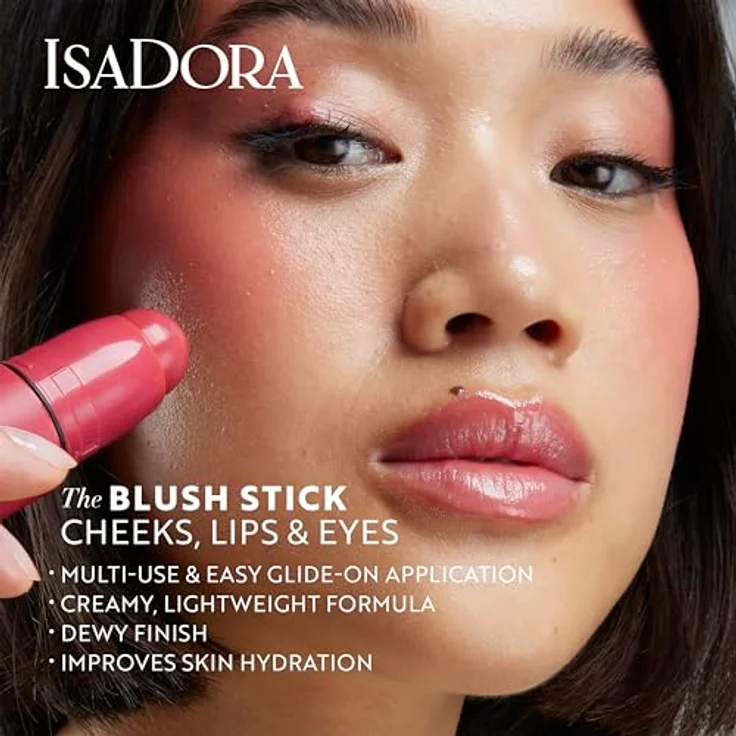 IsaDora The Blush Stick 5,5 g - Soft Pink, cremiges Blush für Wangen, Lippen & Augen mit feuchtigkeitsspendendem Algenextrakt, vegan und tierversuchsfrei – Bild 4