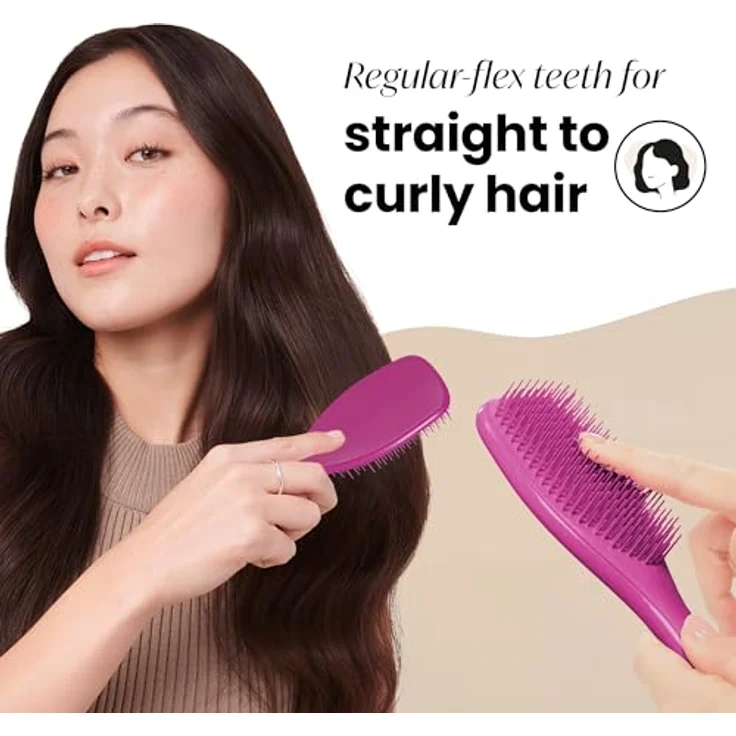 Tangle Teezer Ultimate Detangler Haarbürste für nasses und trockenes Haar, beseitigt Knoten und reduziert Haarbruch, elektrische Himbeere – Bild 3