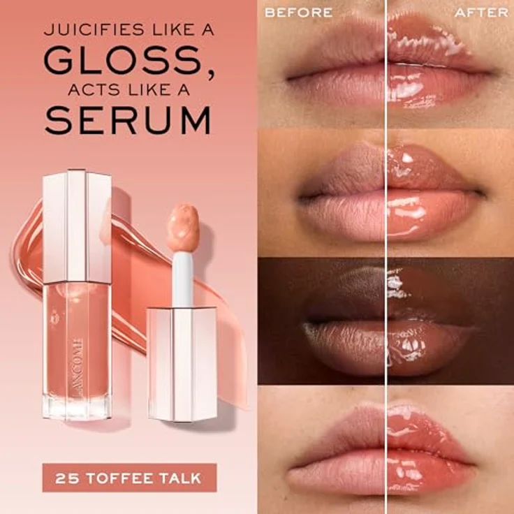 Lancôme Lip Idôle Juicytreat 25, Lippenstift + Lipgloss in Toffee Talk, hochglänzendes Finish, 8,5 ml – Bild 2