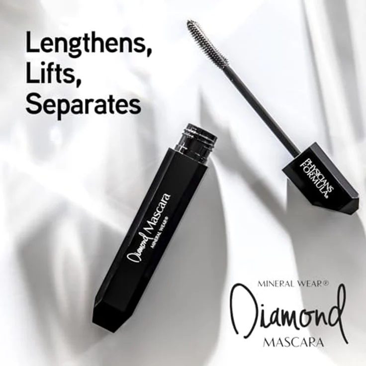 Physicians Formula Mineral Wear Diamond Mascara, tiefschwarz mit Diamantstaub und pflegenden Peptiden, 8,5 ml – Bild 2
