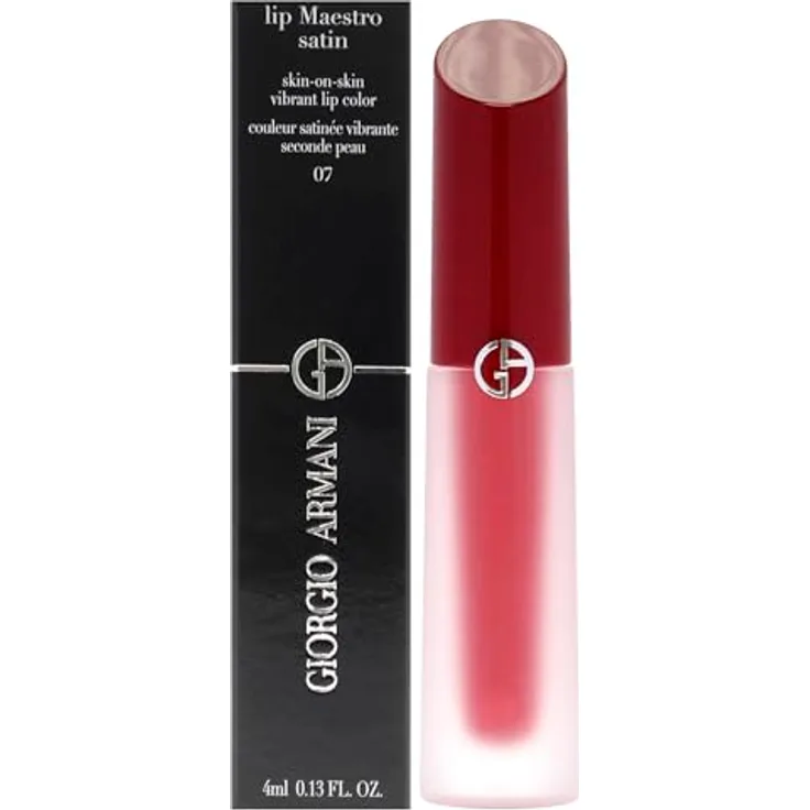 GIORGIO ARMANI Lip Maestro Satin Nr.07 Opening Night, 4 ml - Langanhaltender, flüssiger Lippenstift, verfeinert, weiche & glatte Lippen