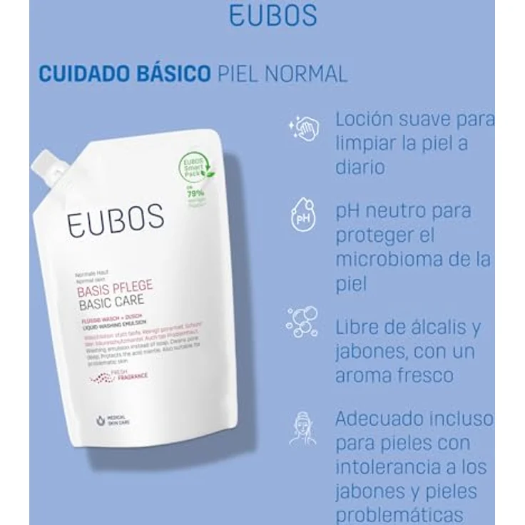 Eubos Basic Skin Care Red Waschemulsion Ersatzfüllung, Duschgel für Damen, 400 ml, feuchtigkeitsspendend mit angenehmem Duft – Bild 3