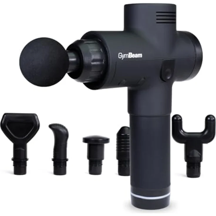 GymBeam VI Black Massage Gun, Massagepistole mit kraftvoller Perkussionstherapie, einstellbaren Intensitätsstufen und ergonomischem Griff – Bild 1