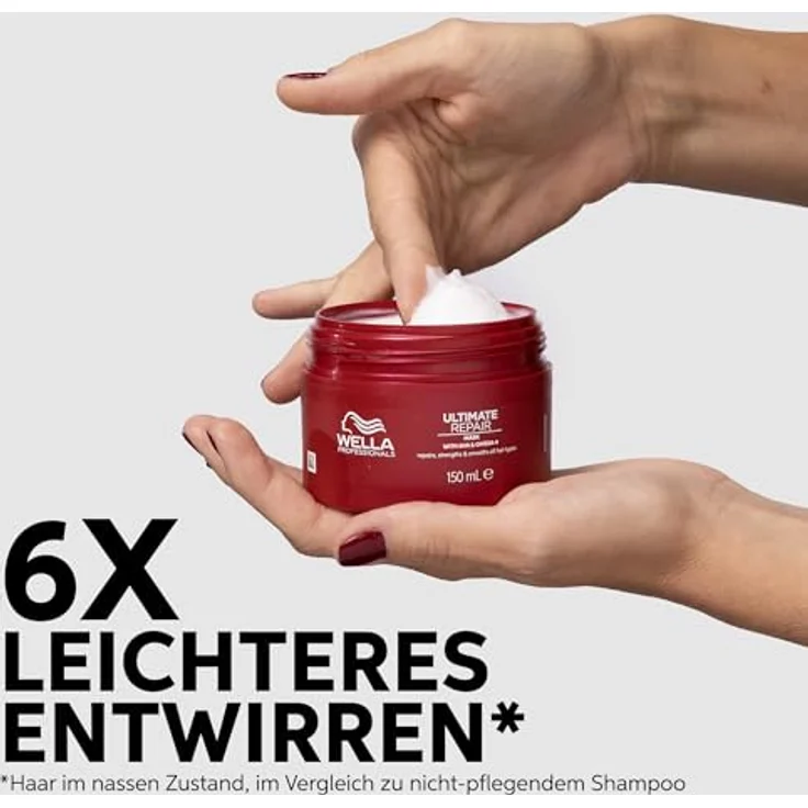 Wella Professionals Ultimate Repair tiefenwirksame Haarmaske mit AHA und Omega 9, reparierende Haarkur für strapaziertes Haar – 500 ml – Bild 3