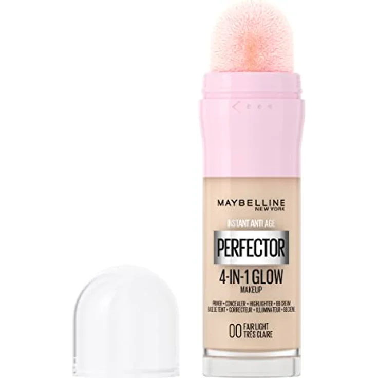Maybelline New York 4-in-1 Make Up mit Concealer, BB Cream, Highlighter und Primer, für einen perfekten Teint, Foundation mit leichter Deckkraft, Instant Perfector Glow, Nr. 00 Fair Light, 20 ml – Bild 3