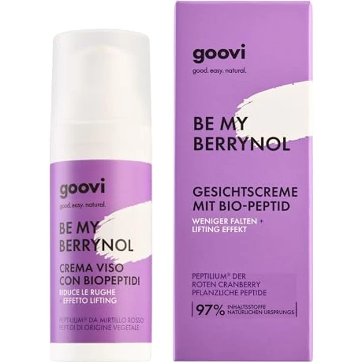 GOOVI Be My Berrynol Face Cream, Anti-Aging Gesichtscreme mit Biopeptiden und Hyaluronsäure, 50ml, straffende Gesichtspflege für alle Hauttypen – Bild 1