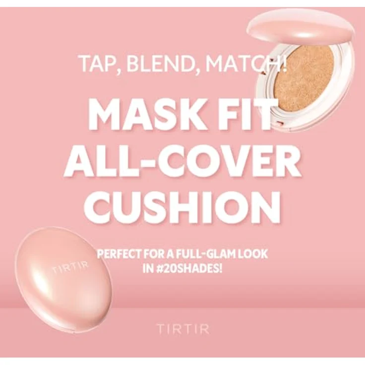 TIRTIR Mask Fit All Cover Cushion, mattierendes Make-up mit ausgezeichneter Abdeckung, Farbton 24W Soft Beige, 18 g – Bild 2