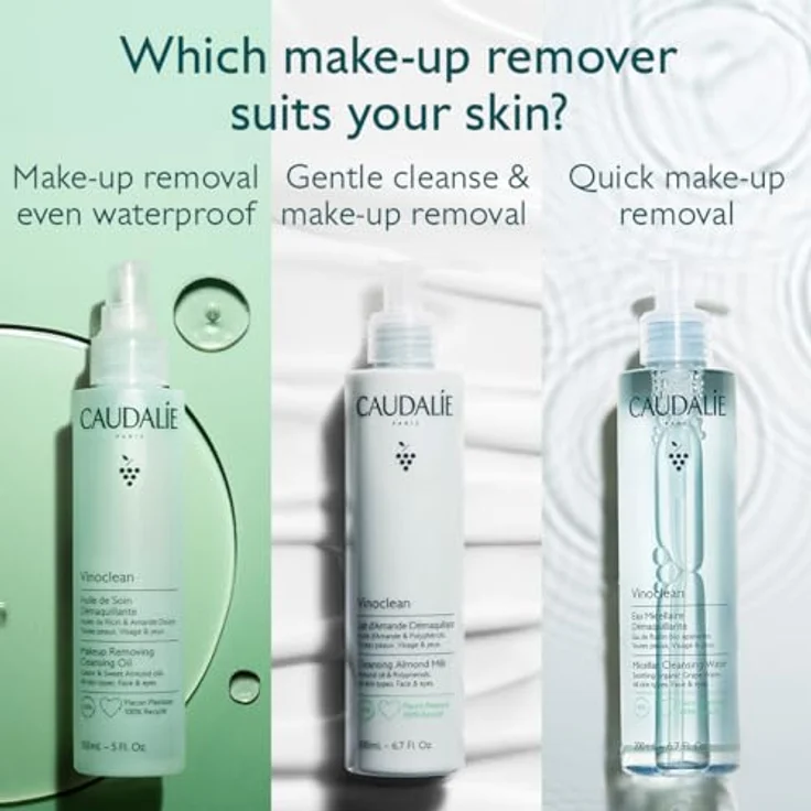 Caudalie Vinoclean, Gesichtsreinigungsöl zum Abschminken, sanfte Formel für empfindliche Haut, 75 ml – Bild 5