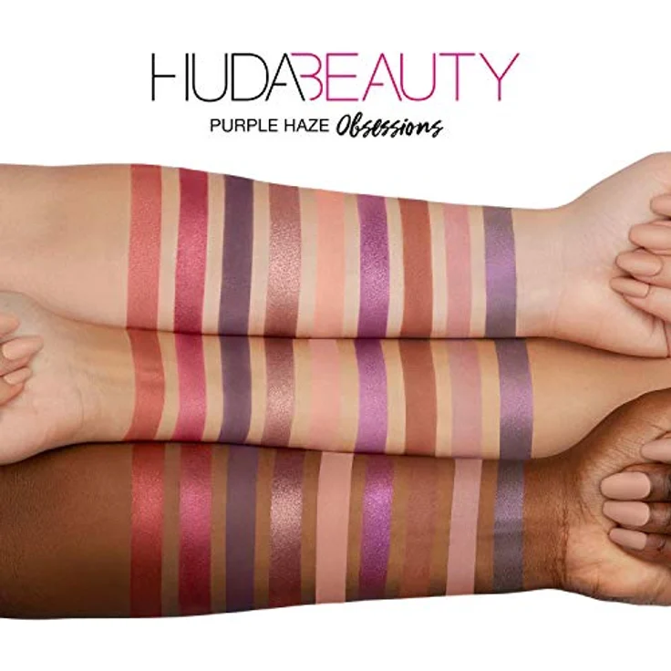 Huda Beauty Haze Obsessions, Lidschatten Palette 5.8g in Lila mit hochpigmentierten Nuancen – Bild 3