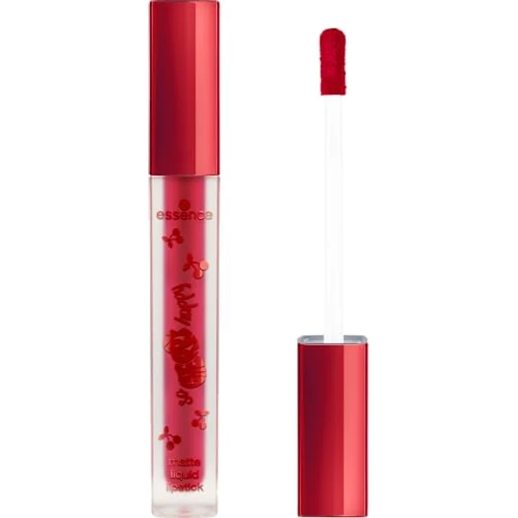 essence SO CHERRY happy matte liquid lipstick, Nr. 01, Rot, mattes Finish, vegan, ölfrei, ohne Parabene und Mikroplastik, 3er Pack (3x4ml) – Bild 2