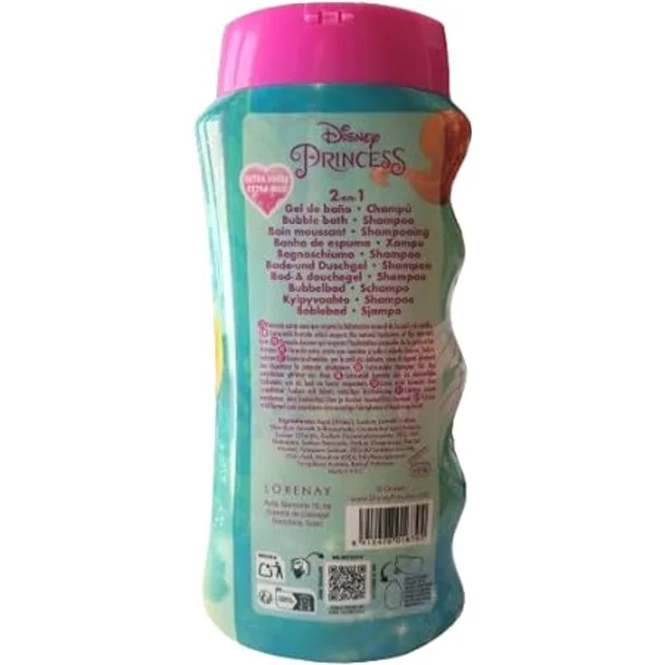 LORENAY Rincesas Disney Duschgel und Shampoo, 475 ml, feuchtigkeitsspendend mit angenehmem Duft für Kinder – Bild 3