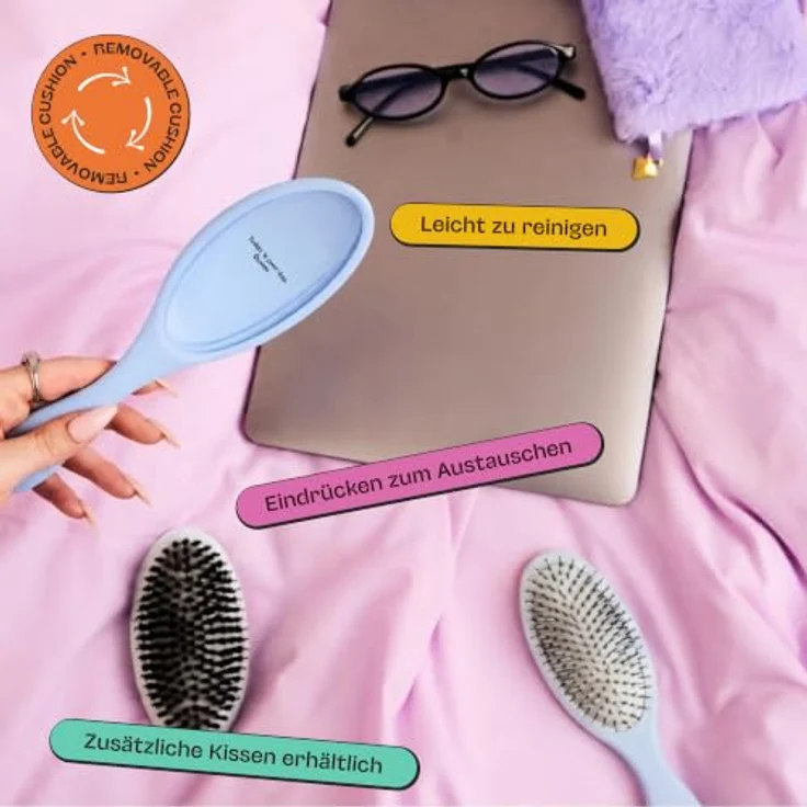 Olivia Garden Club THE RESET CUSHION Wet & Curly Detangling Hairbrush, Ergonomische Detangler-Bürste für nasses und trockenes Haar, blau – Bild 4