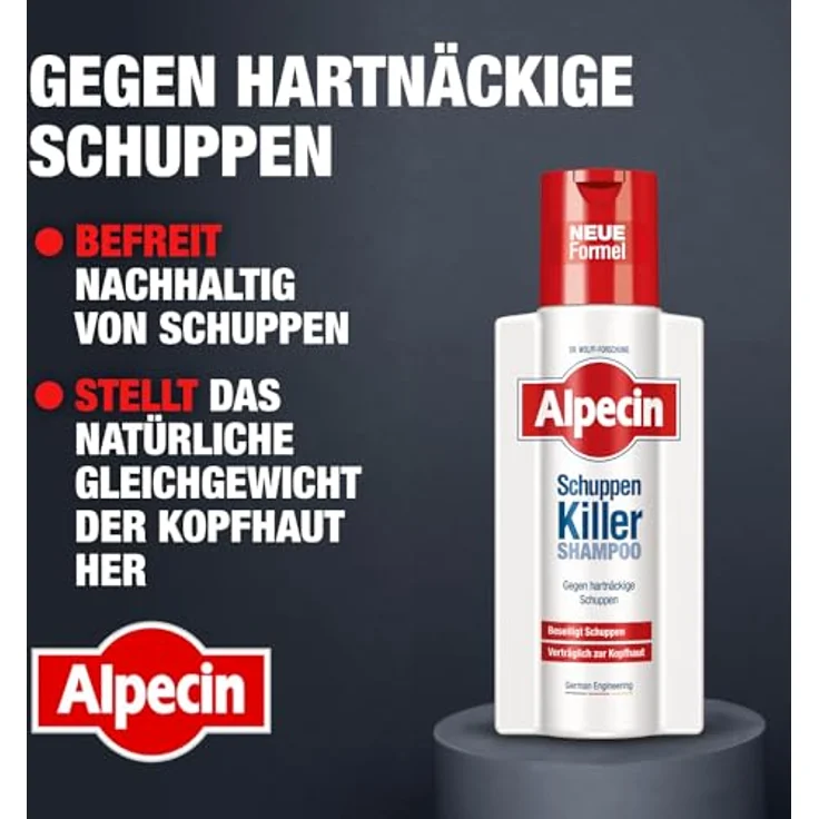 Alpecin Schuppen-Killer Shampoo, 2 x 250 ml, Anti-Dandruff-Shampoo für Männer, effektiv gegen Schuppen und Haarausfall, sanft zur Kopfhaut – Bild 2