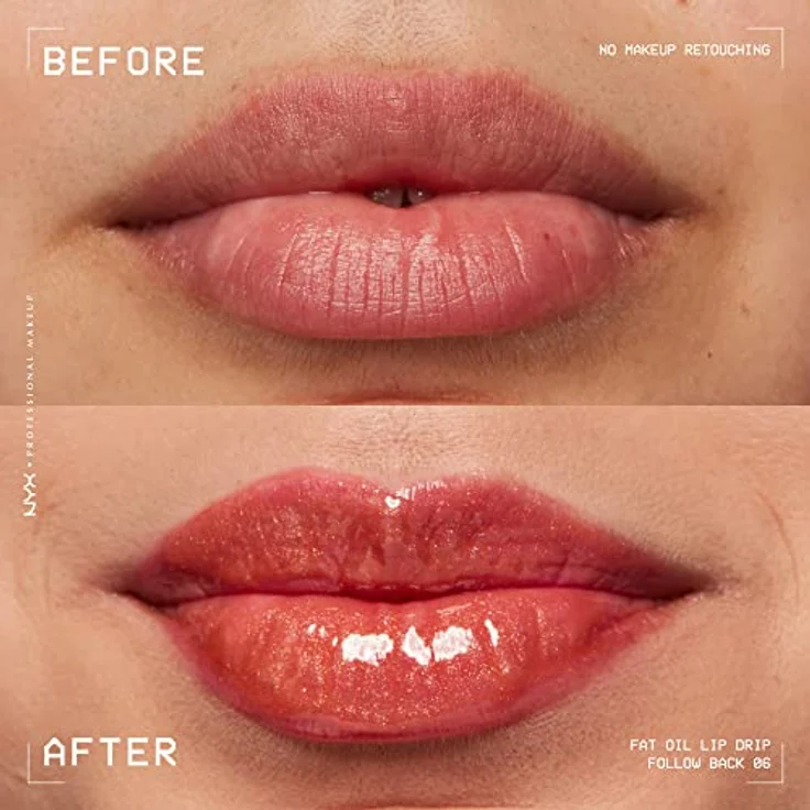 NYX Professional Makeup Fat Oil Lip Drip Lipgloss, 4,8 ml, pflegendes Gloss mit Squalan, Farbe FOLLOW BACK – Bild 7