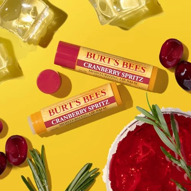 Burt's Bees Lip Balm Cranberry Spritz, 4,25 g, 100% natürliche Inhaltsstoffe mit Bienenwachs und Sheabutter – Bild 3
