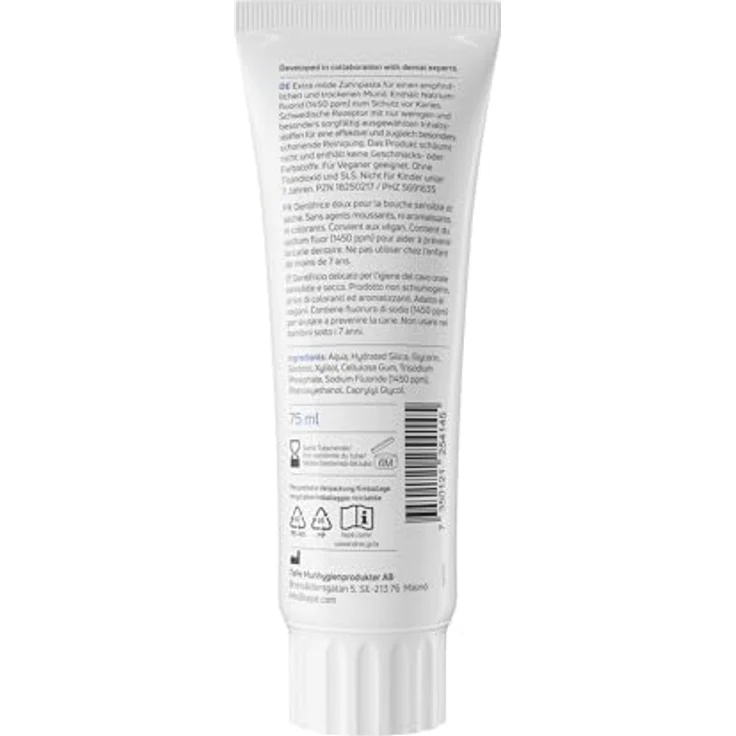 TePe Pure Zahnpasta, schaumfreie Zahnpasta ohne Geschmack für empfindliches Zahnfleisch, 75 ml – Bild 2