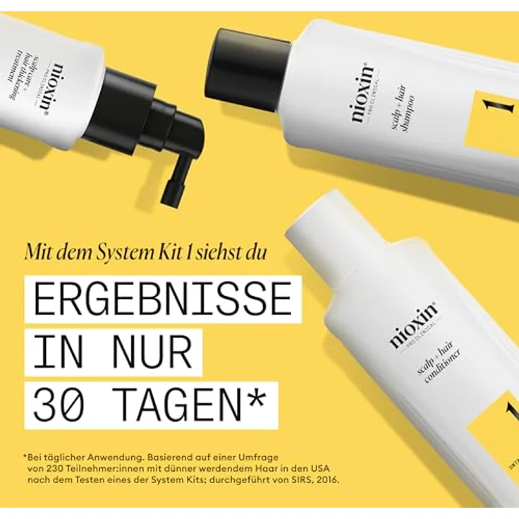 NIOXIN Scalp + Hair System 1 Conditioner - Haarspülung für unbehandeltes Haar. Beugt dünner werdendem Haar vor - mit Biotin, Koffein & Niacinamid (300 ml) – Bild 3