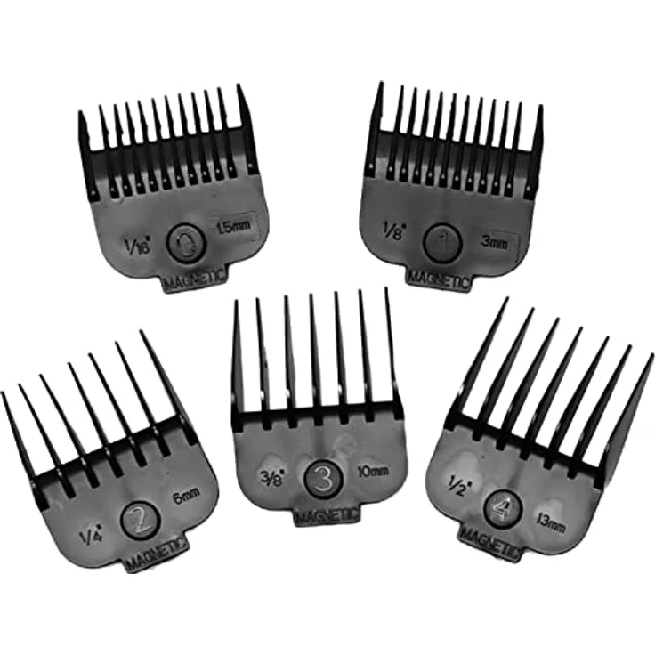 Gamma+ Magnet-Aufsteckkämme, Kammaufsatz Set für Haarschneider Alpha, X-Ergo und Cruiser, 5 verschiedene Längen – Bild 2