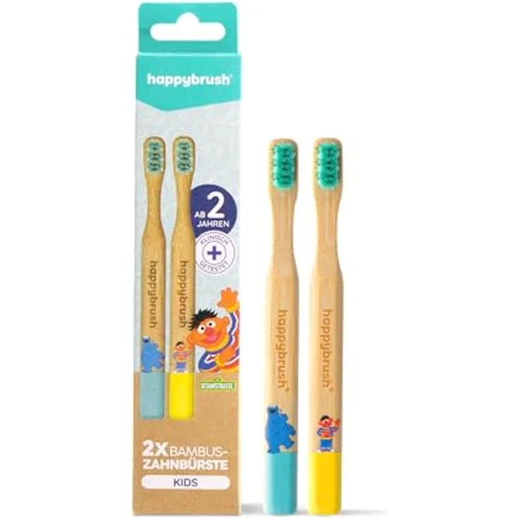 happybrush Bambus-Zahnbürste Sesamstrasse Set – Bild 2