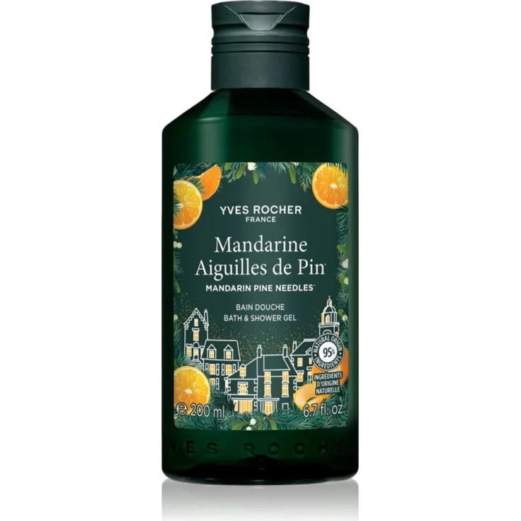 Yves Rocher Mandarin Pine Needles, erfrischendes Duschgel mit angenehmem Duft, 200 ml