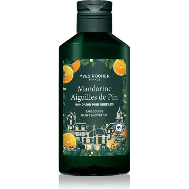 Yves Rocher Mandarin Pine Needles, erfrischendes Duschgel mit angenehmem Duft, 200 ml