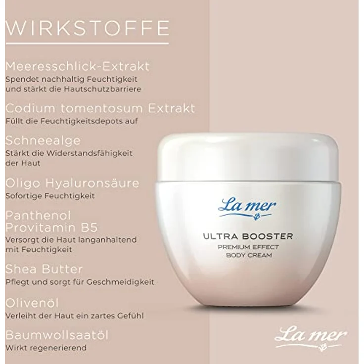 La Mer Ultra Booster Premium Effect Body Cream - Feuchtigkeitsbooster mit Langzeiteffekt - Schützt vor Austrocknung - Verbessert die Elastizität - Sheabutter und Olivenöl - 200 ml – Bild 3