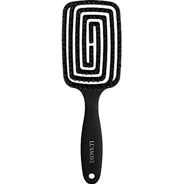 TB TOOLS FOR BEAUTY LUSSONI Flexible Haarbürste Mit Natürlichen Wildschweinborsten, Haarentwirrende Bürste (Groß)