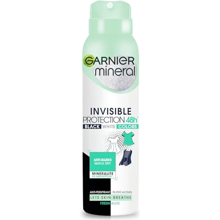 Garnier Mineral Invisible Antitranspirant-Spray, 150 ml, alkoholfrei, langanhaltender Schutz, hinterlässt keine Flecken – Bild 1