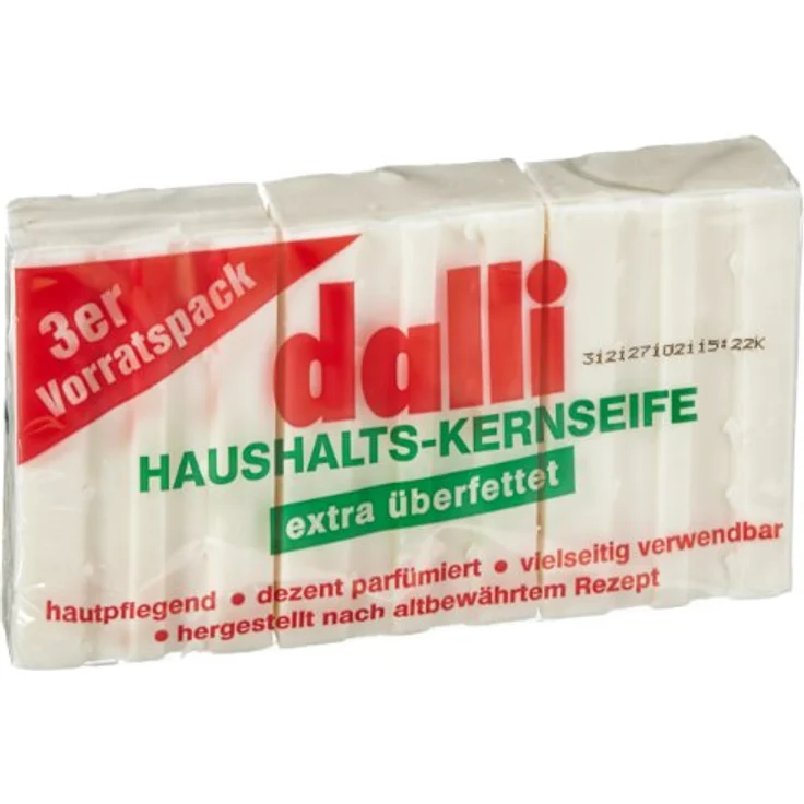 DALLI Haushaltskernseife, 300 g, klassische Handseife für vielseitige Anwendungen